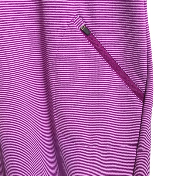 Title Nine Laylis Small Fuchsia Dot Stripe Go Cowl Neck Zip Pocket Tunic Dress‎ - Picture 5 of 10